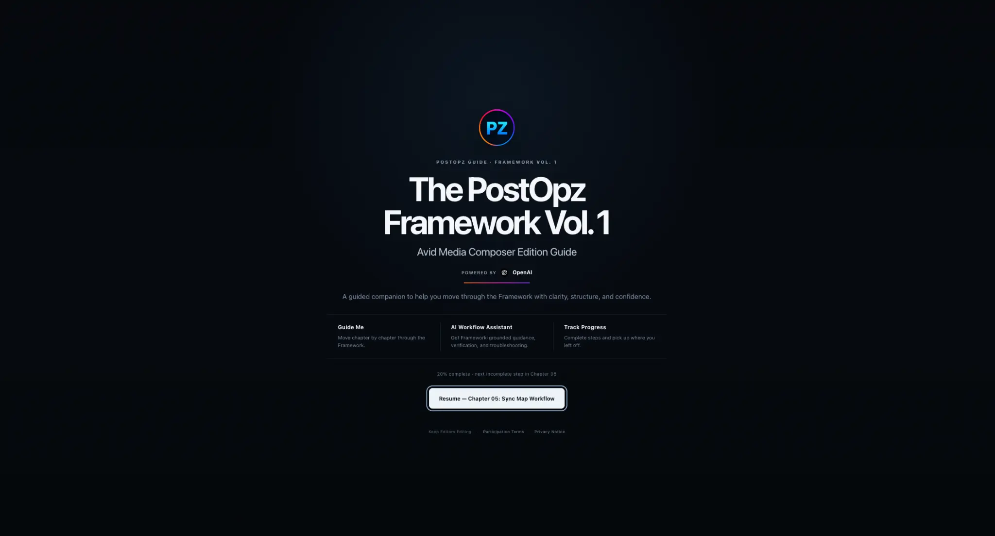 PostOpz Framework Vol. 1 Guide cover screen